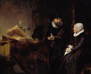 Double Portrait of the Mennonite Preacher Cornelis Claesz Anslo and his Wife Aeltje Gerritser.Schouten (mk33) Rembrandt